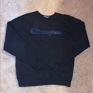 Champion Men's Medium Black Crewneck Pullover Sweater